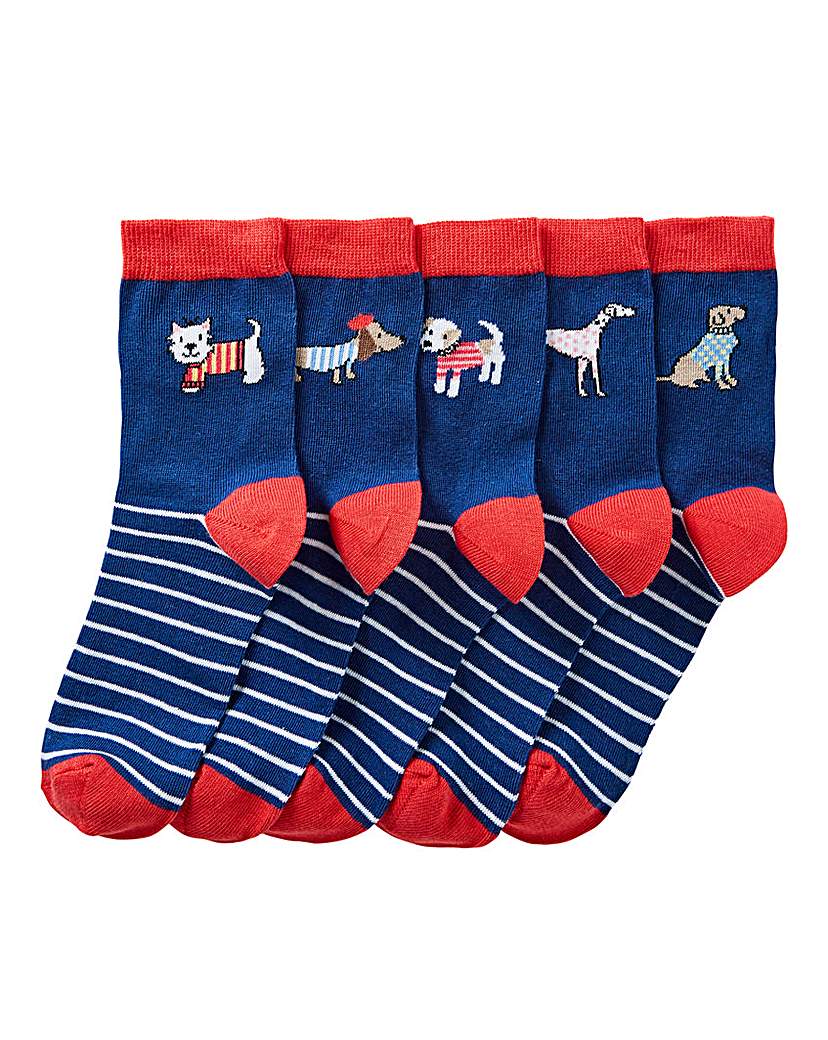 Image of 5 Pack Dog Ankle Socks