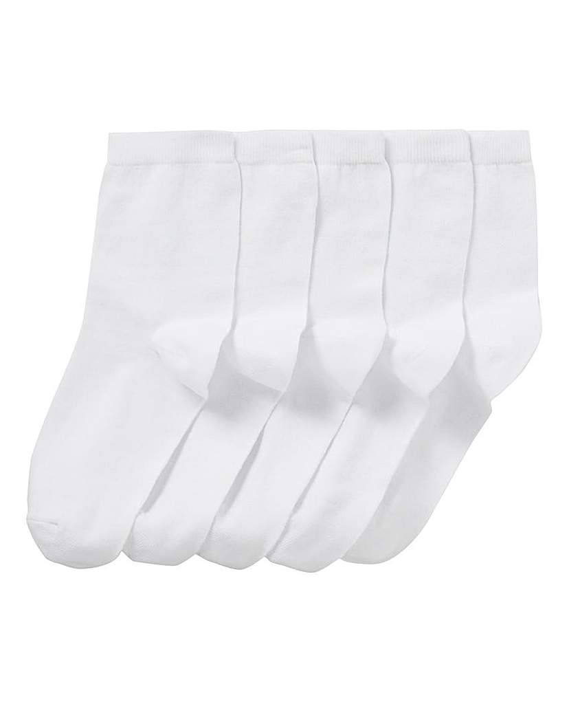 Image of 5 Pack Value Ankle Socks-Wide Fit