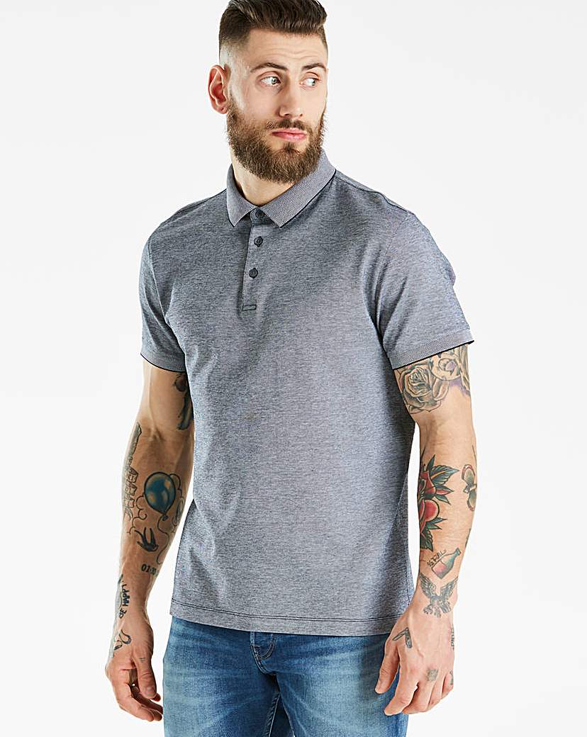 Image of J By Jasper Conran Navy Birdseye Polo