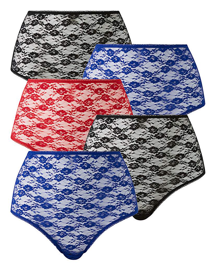 Image of 5 Pack Lace Full Fit Briefs