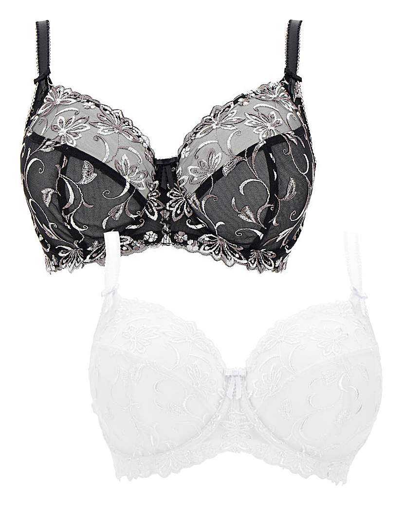 Image of 2Pack Chrissie Emb Full Cup Bras