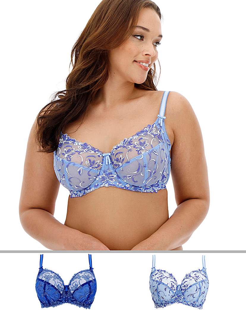 Image of 2Pack Chrissie Emb Full Cup Bras