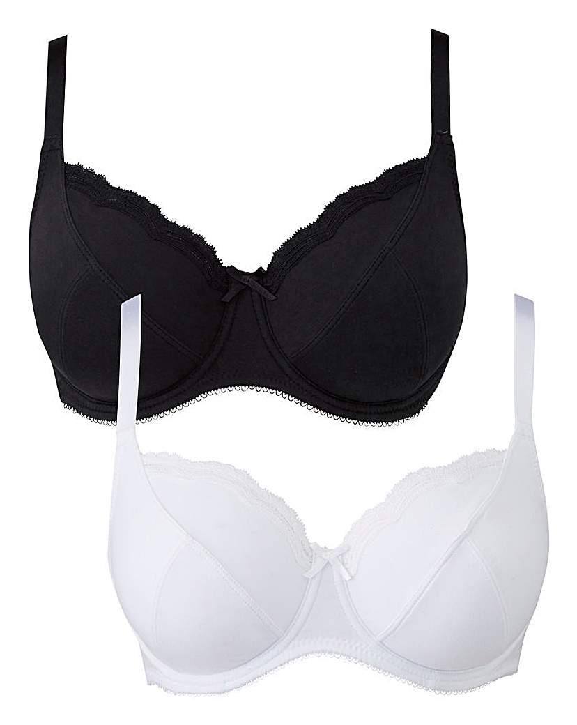 Image of 2Pack Sophie Full Cup Black/White Bras