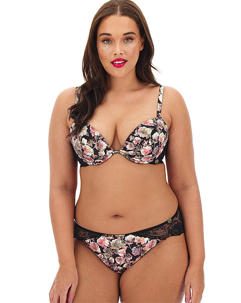 Image of Joanna Hope Black Floral Plunge Bra