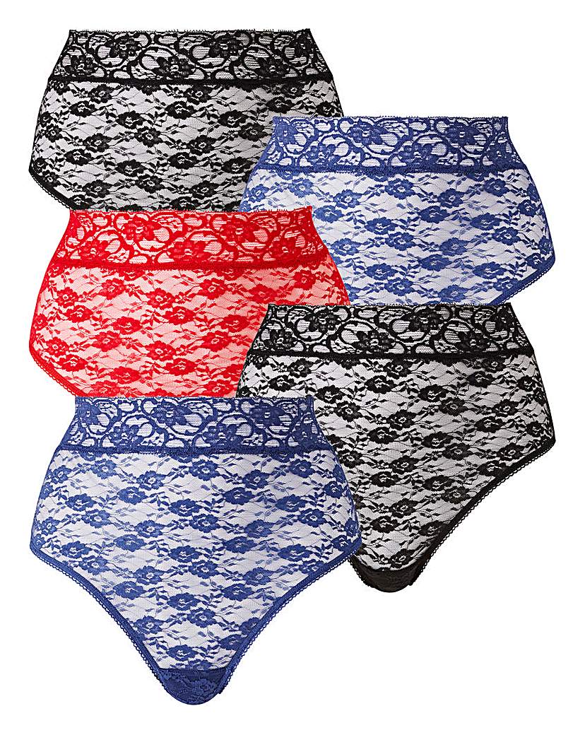 Image of 5 Pack Deep Lace Thongs