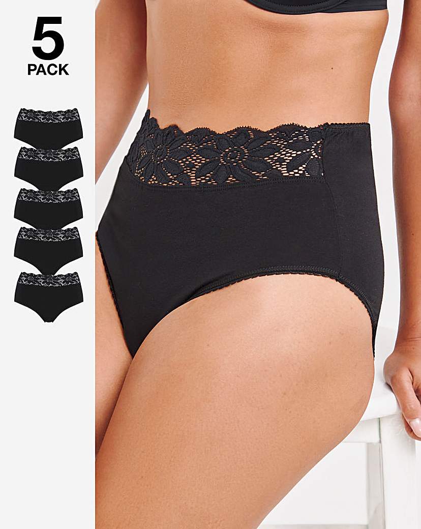 5 Pack Lace Top Full Fit Briefs