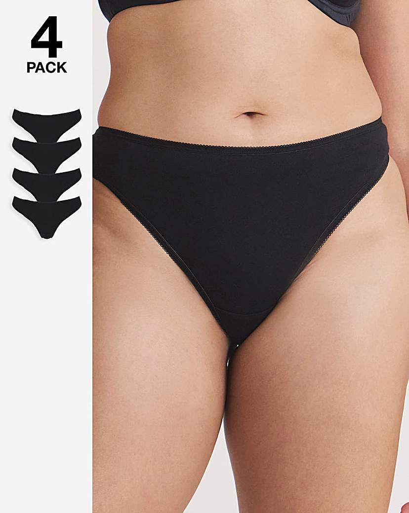 4 Pack Value Cotton Thongs