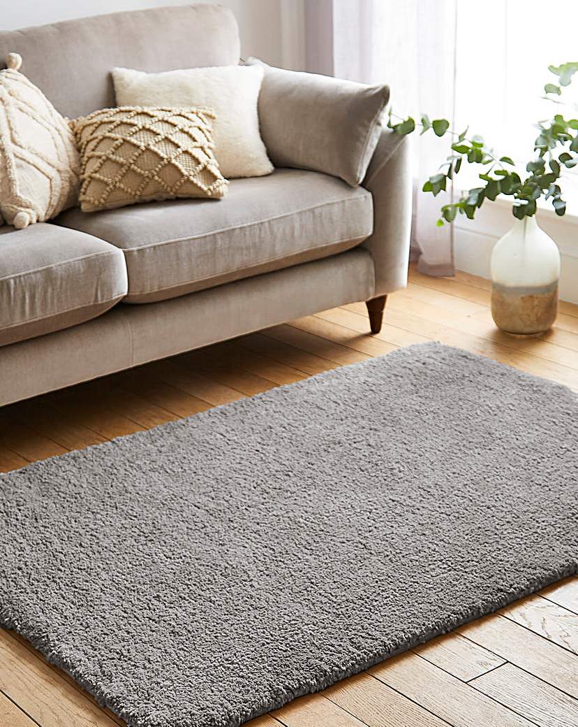 My Lux Washable Shaggy Cosy Rug - Silver