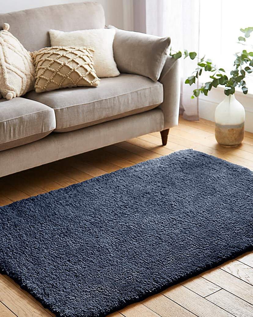 My Lux Washable Shaggy Cosy Rug - Smoke Blue