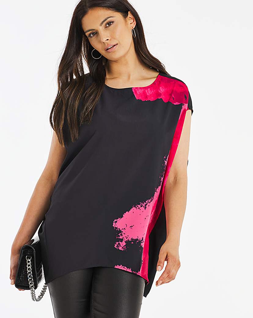 Image of Abstract Print Oversized Top