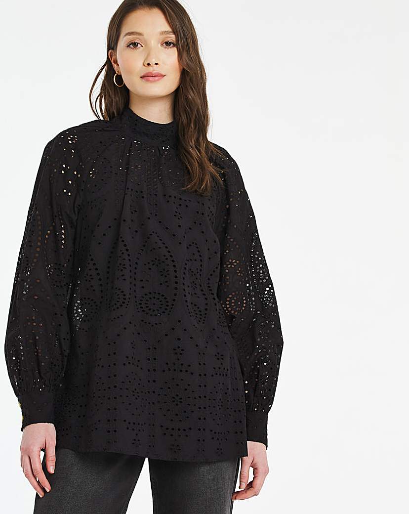 Black Broderie Blouse