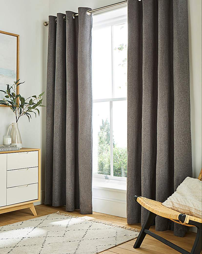 Plain Brushed Eyelet Curtains