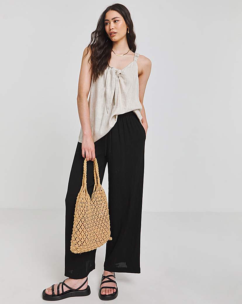 Natural Linen Knot Front Cami