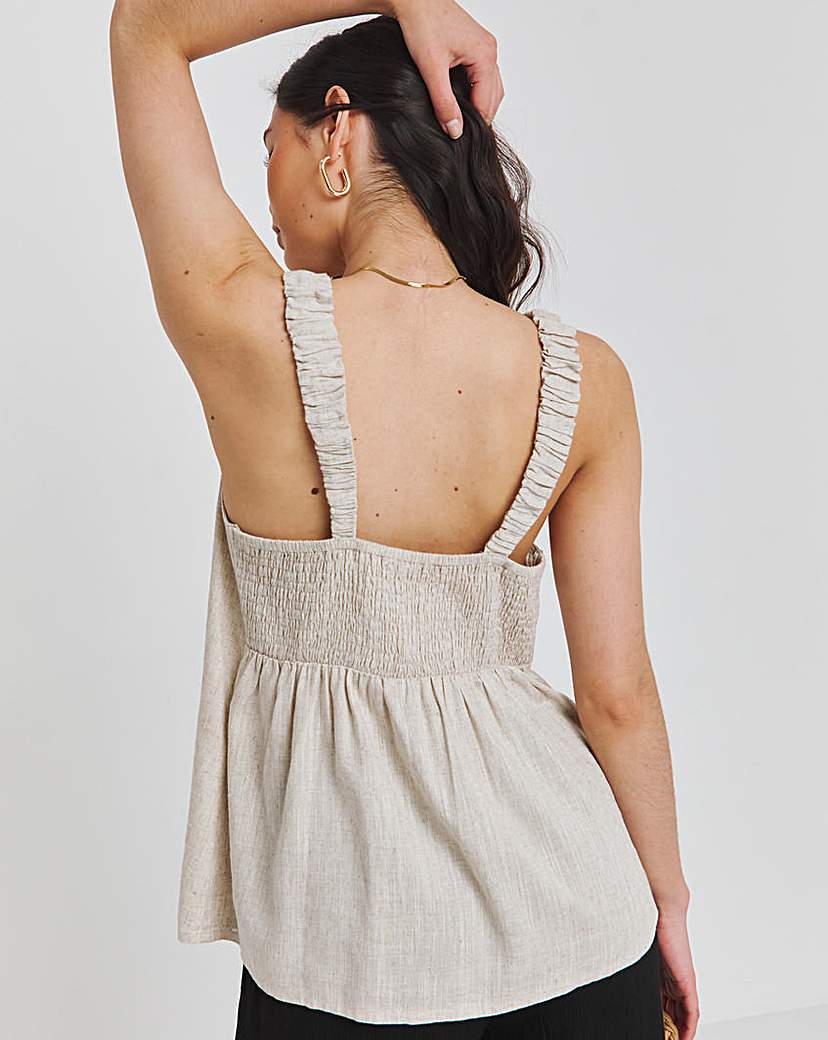 Natural Linen Knot Front Cami