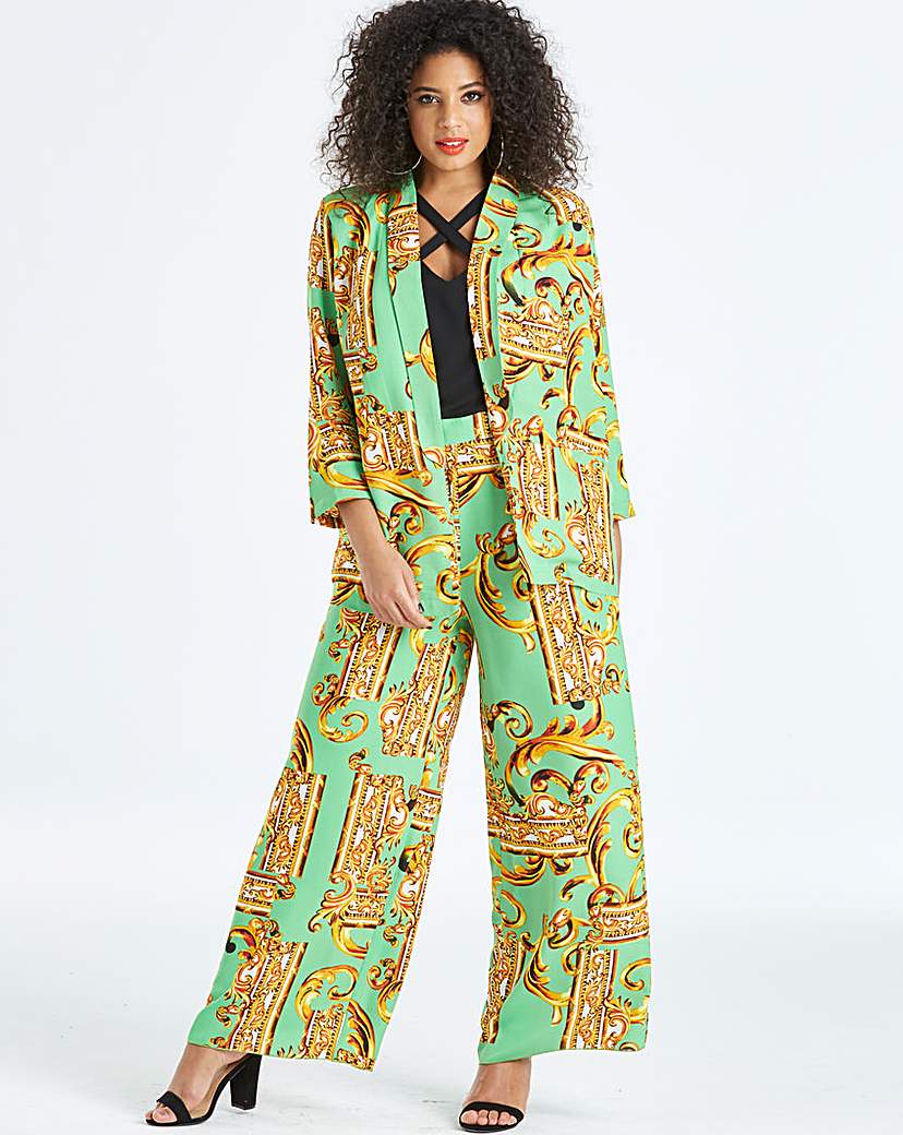 Image of AX Paris Curve Scarf Print Trouser