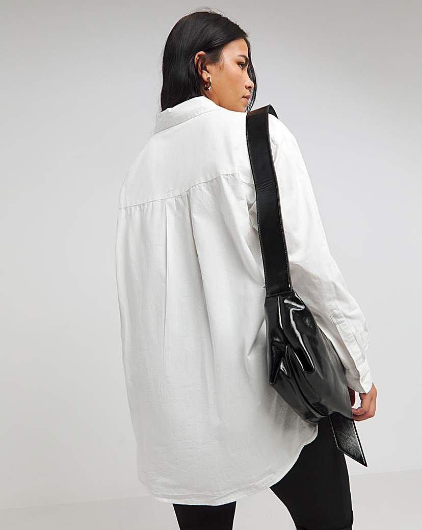 White Relaxed Cotton Poplin Shirt