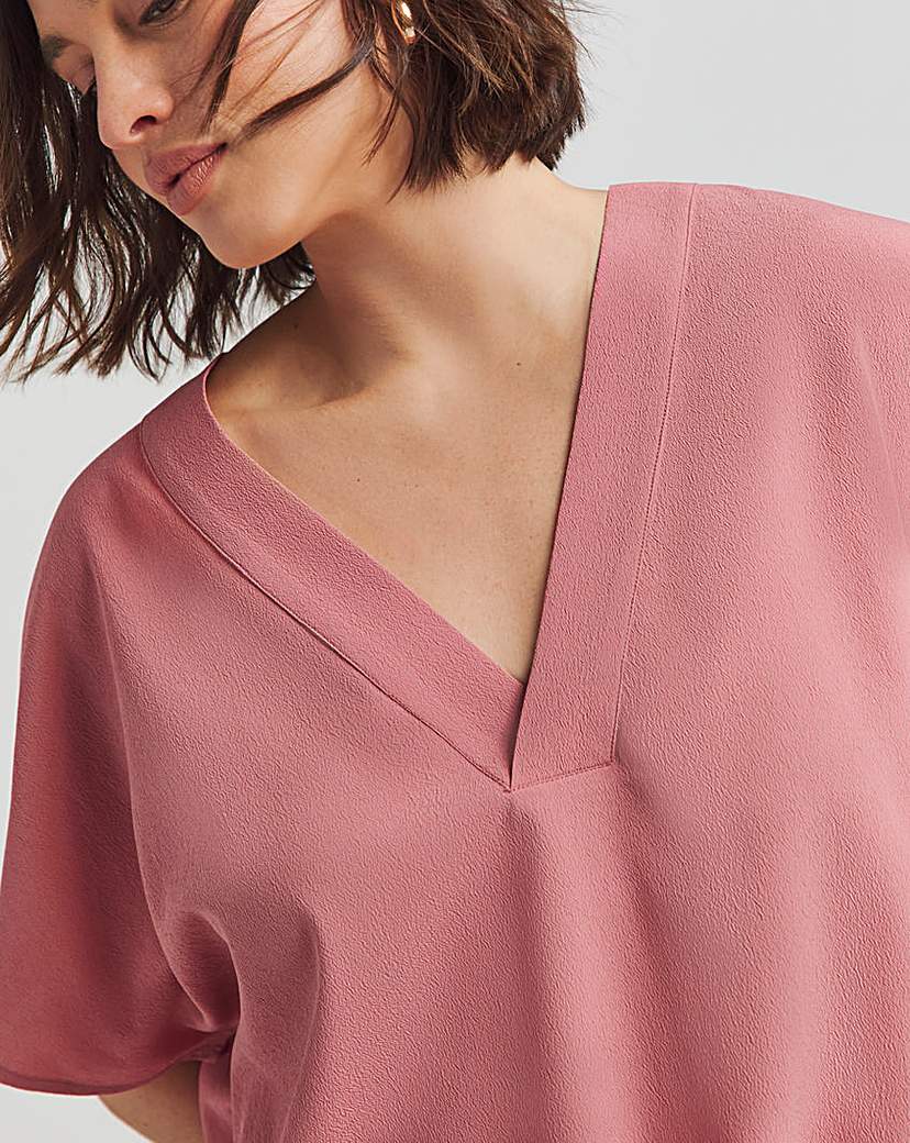 Dusty Rose V Neck Blouse