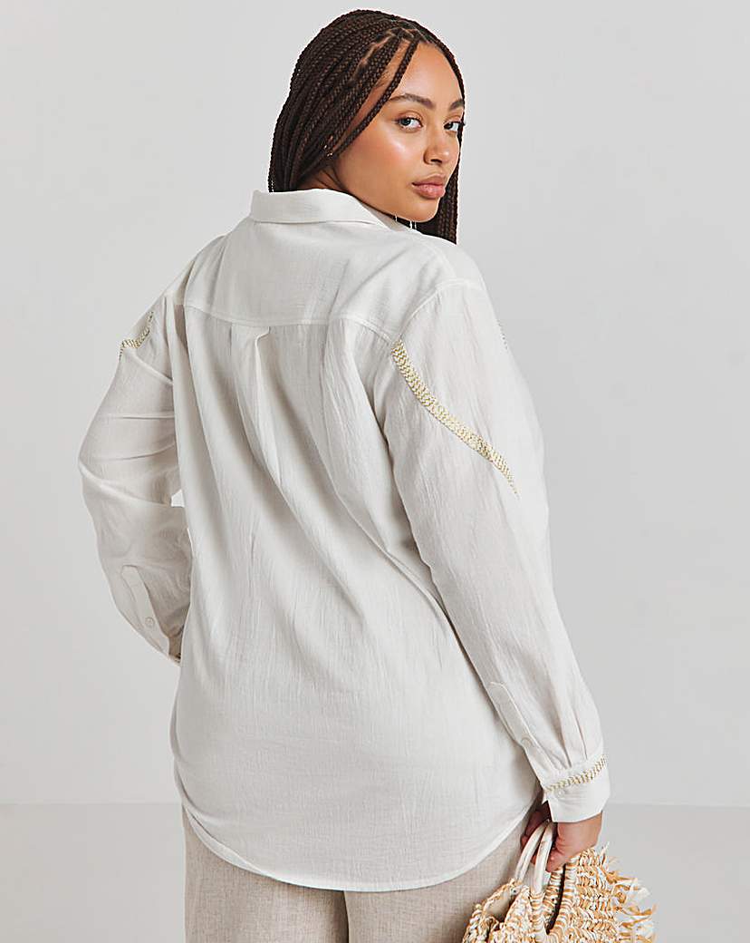 Ivory Artisan Shirt With Trim