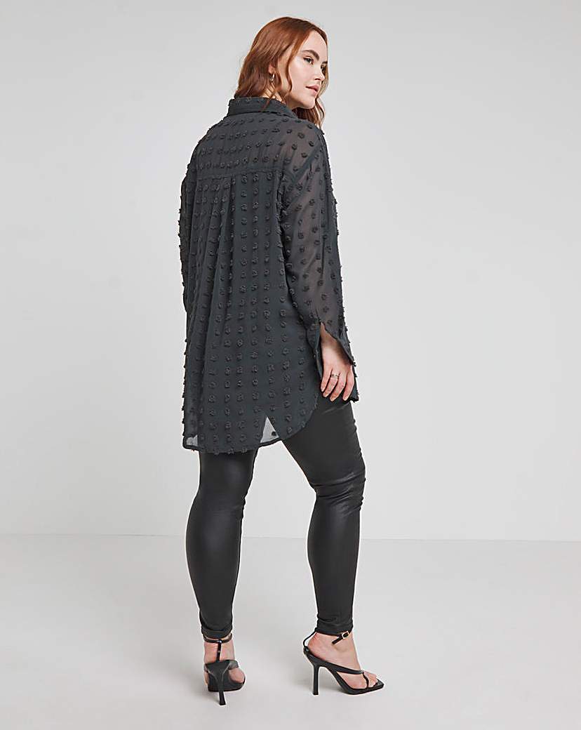Charcoal Dip Back Dobby Shirt