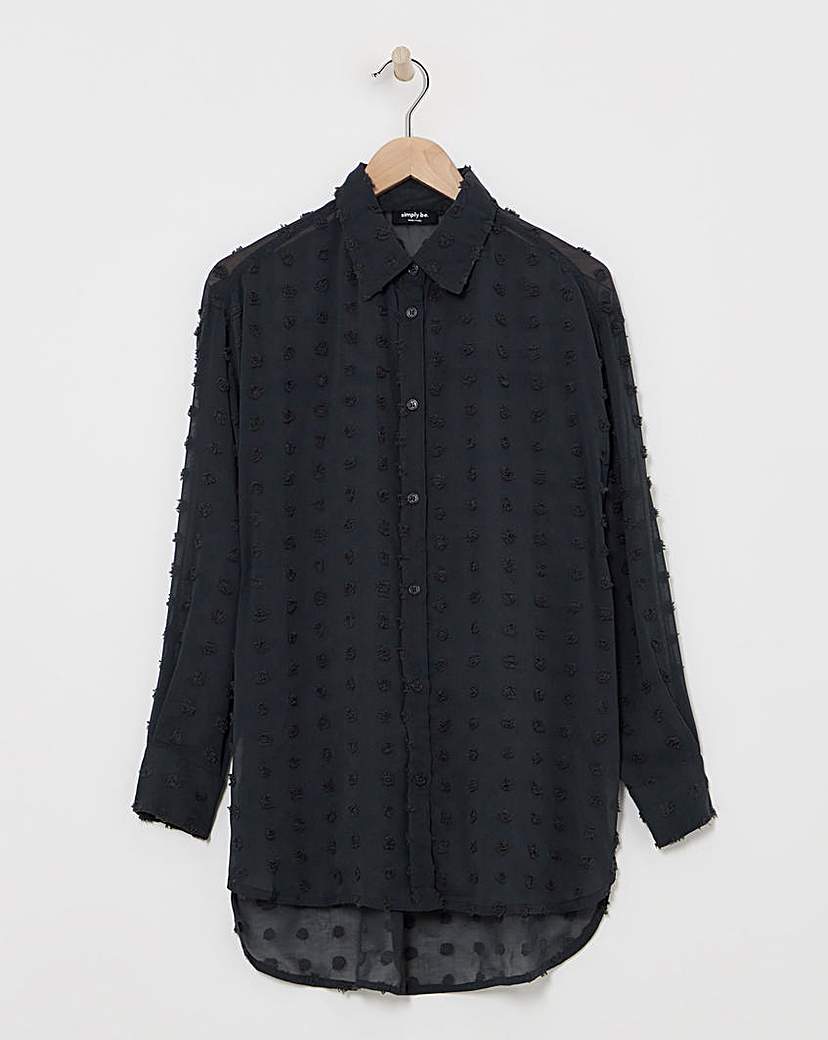 Charcoal Dip Back Dobby Shirt