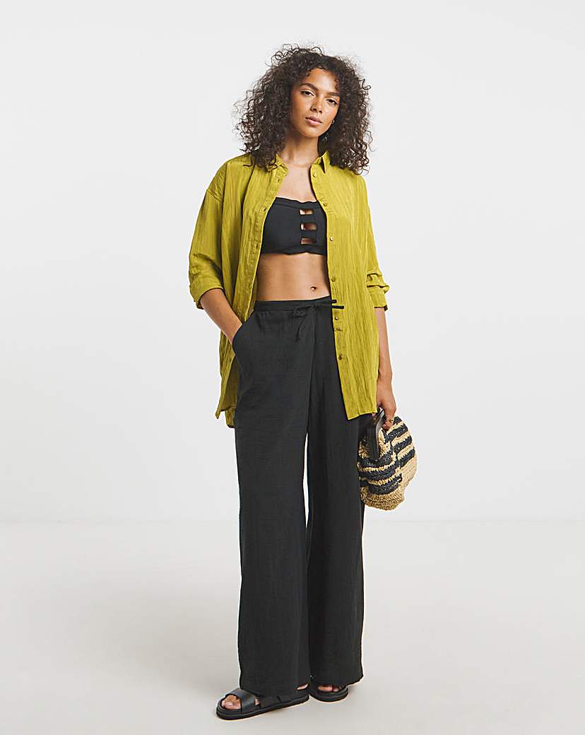 Crinkle Satin Oversized Shirt
