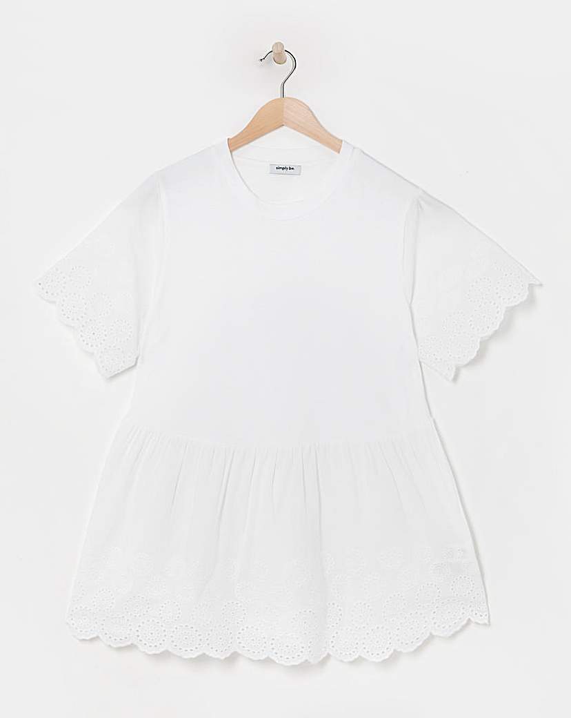 White Broderie Smock Blouse