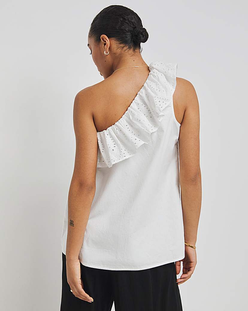 White Broderie Ruffle Blouse