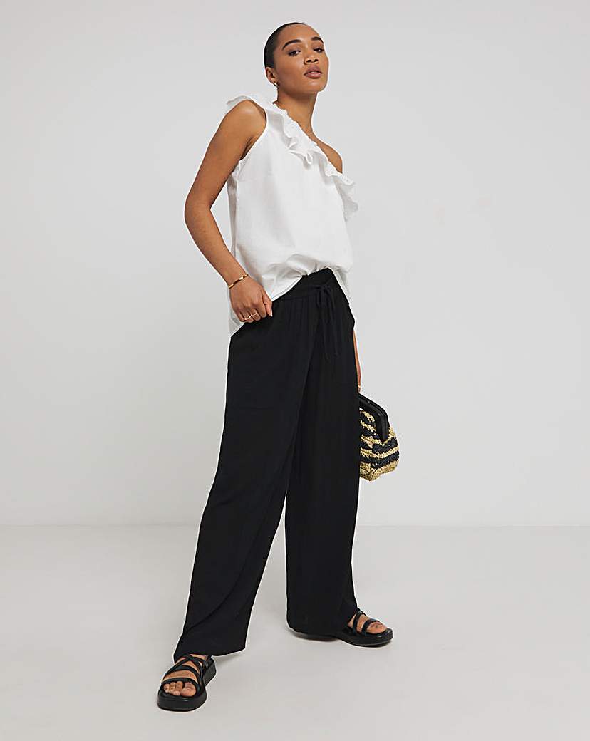 White Broderie Ruffle Blouse
