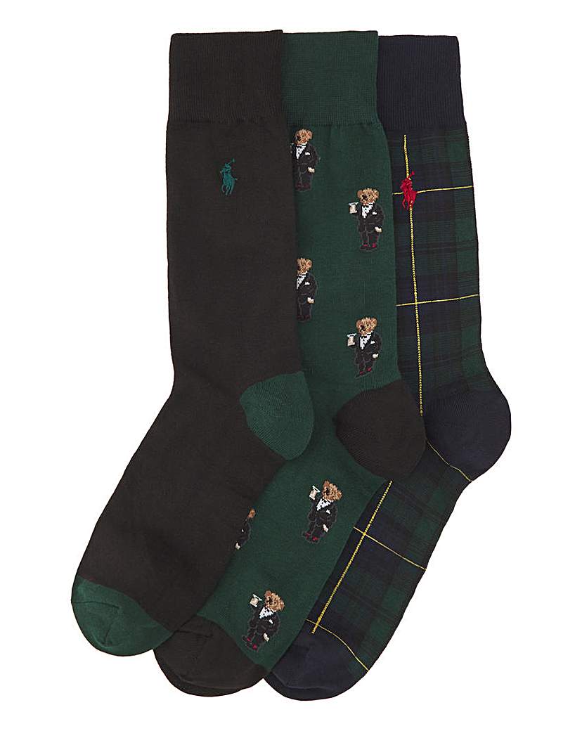 Image of Polo Ralph Lauren 3 Pack Bear Sock Set