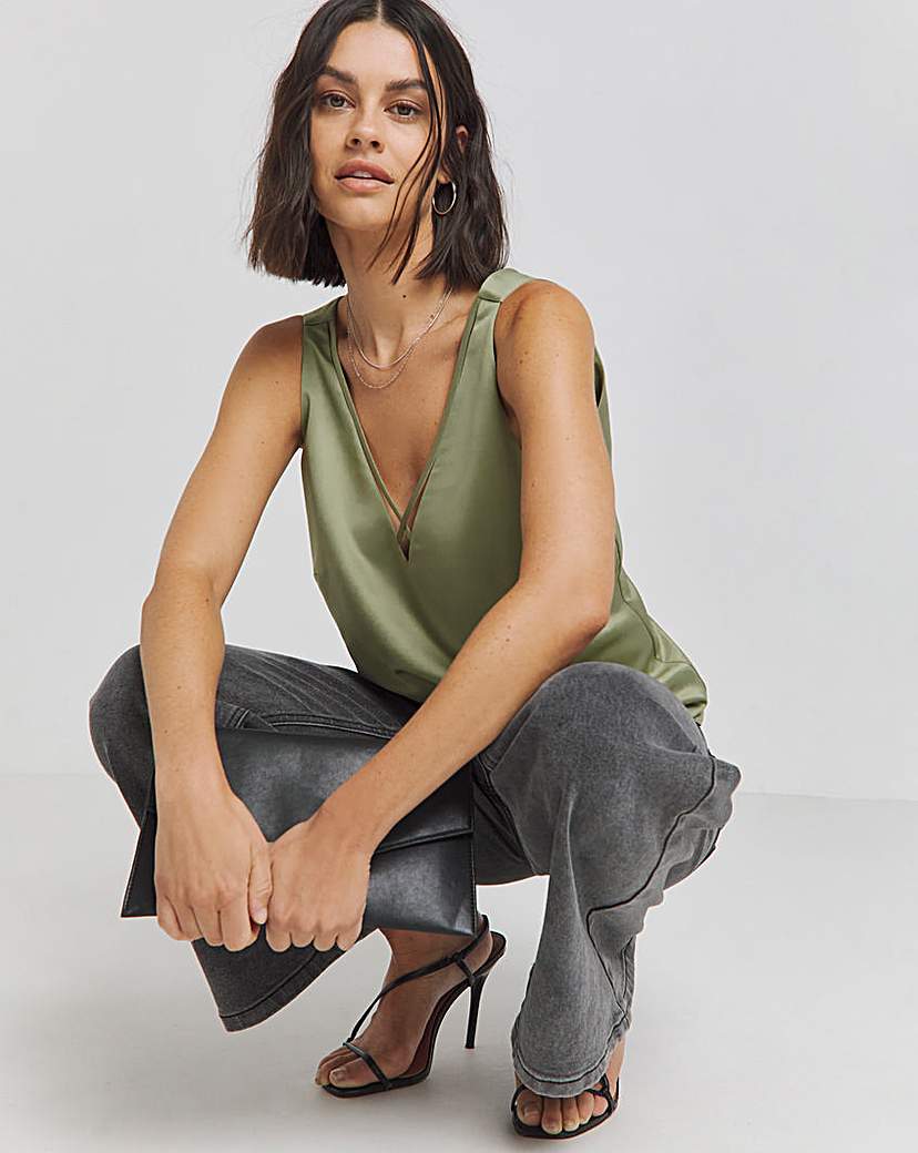 Khaki Criss Cross Cami