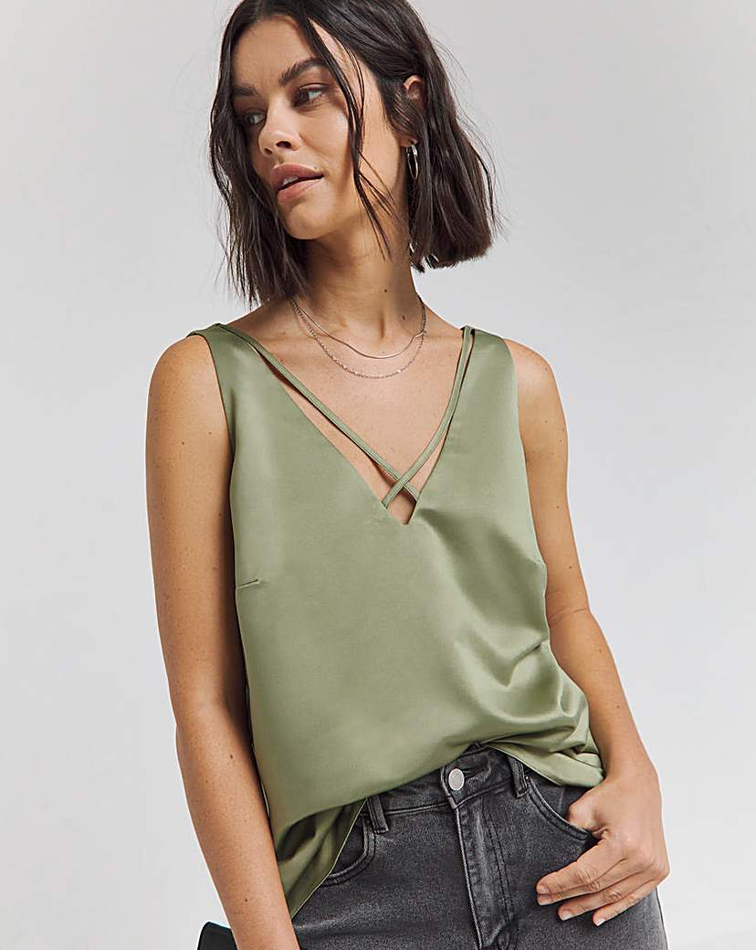 Khaki Criss Cross Cami