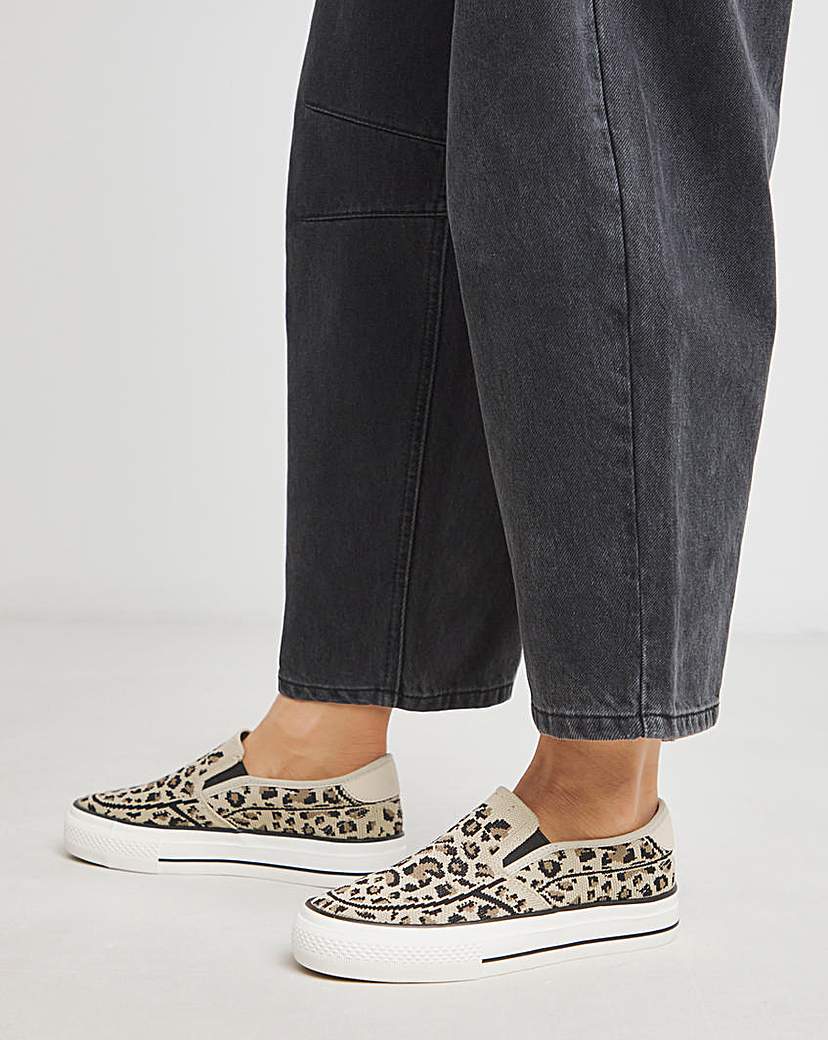Slip On Canvas Trainer Wide