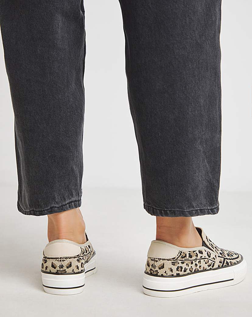 Slip On Canvas Trainer Wide