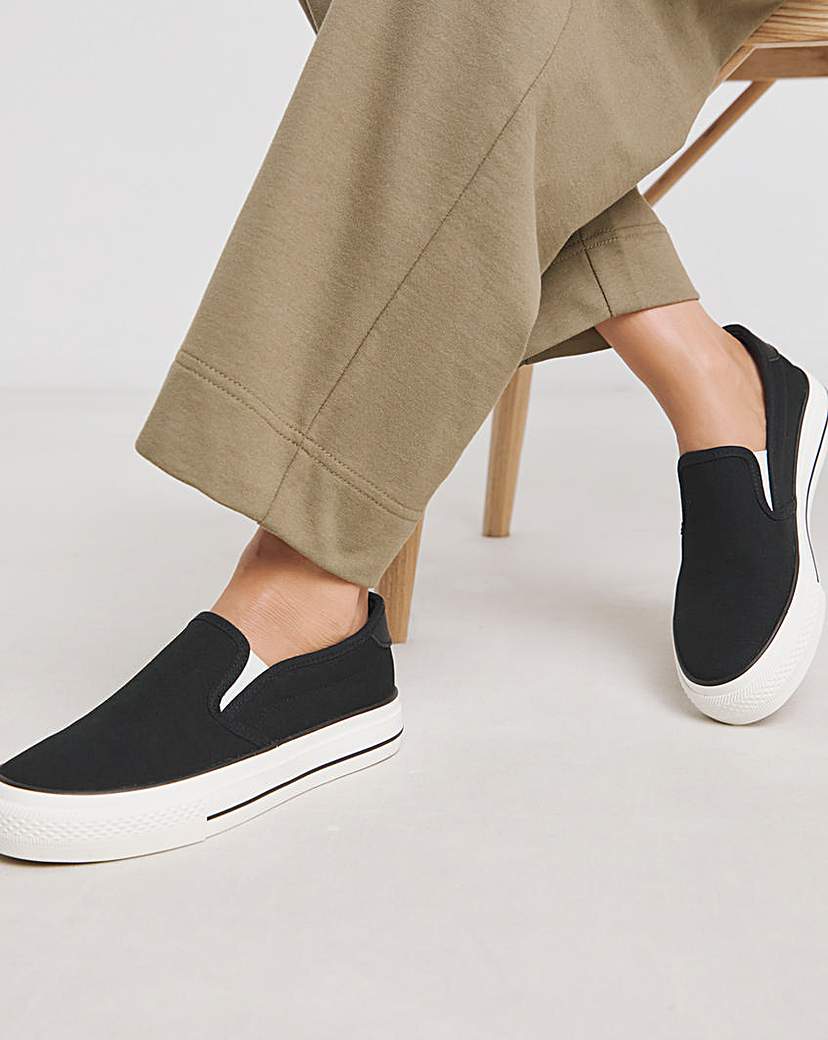 New In - Slip On Canvas Trainer Wide