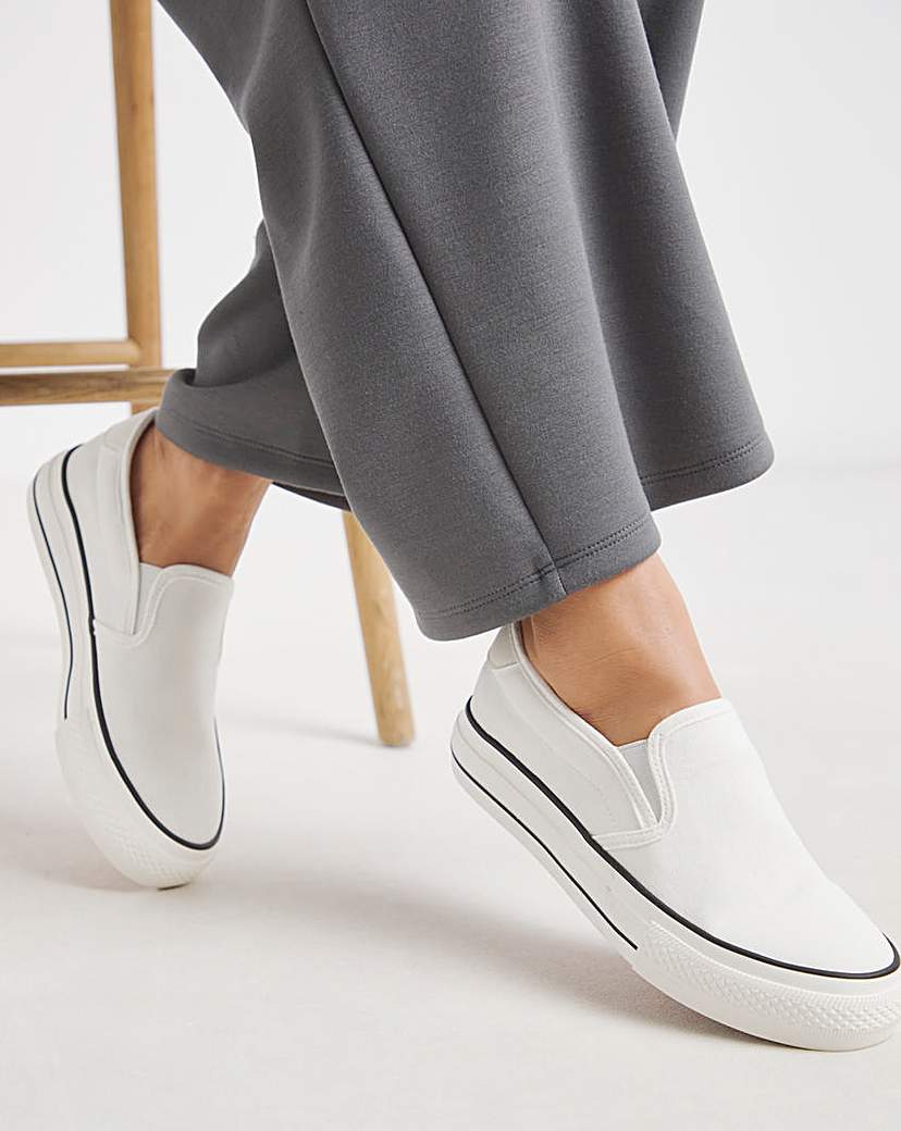 New In - Slip On Canvas Trainer Wide
