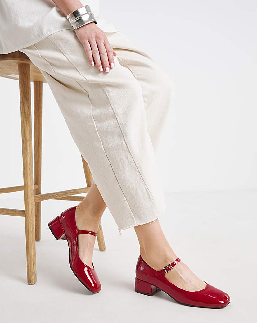 Low Block Heel Mary Jane Extra Wide