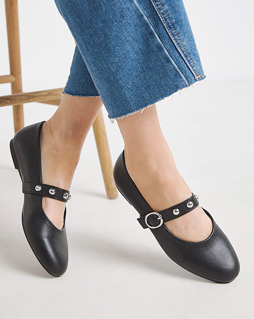 New In - Ballerina Studded Mary Jane Wide