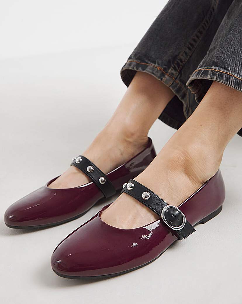 New In - Ballerina Studded Mary Jane Wide
