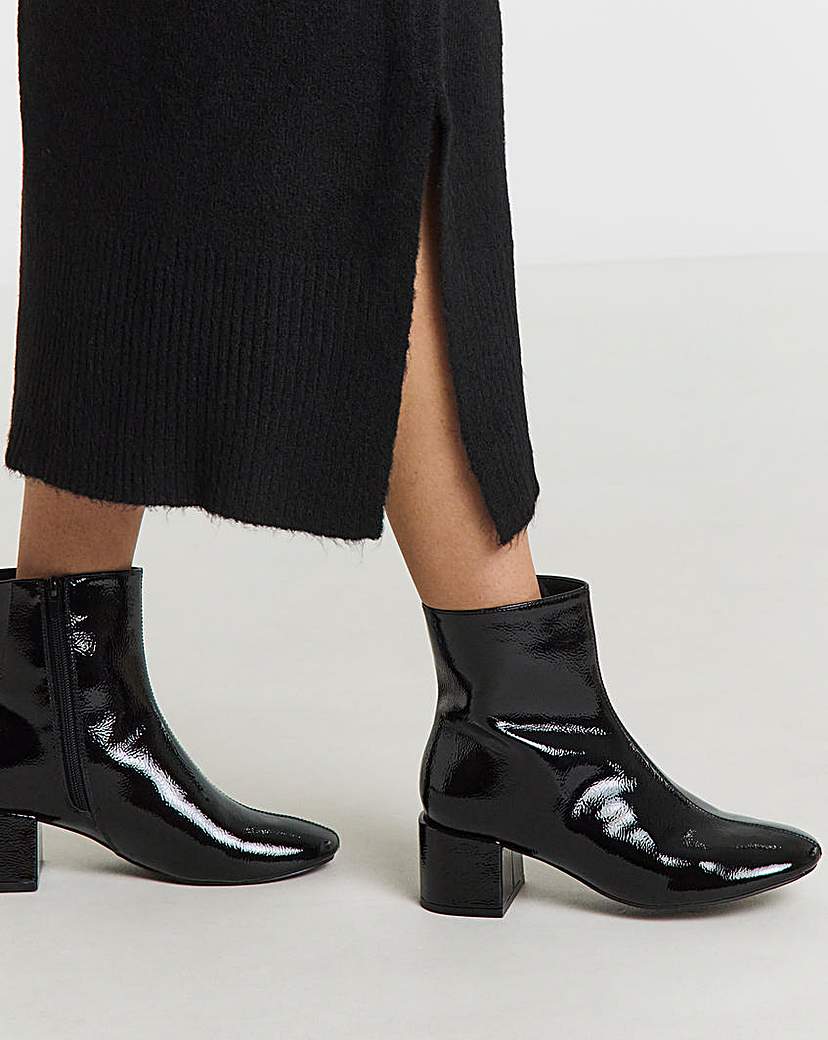 New In - Low Block Heel Ankle Boot Extra Wide