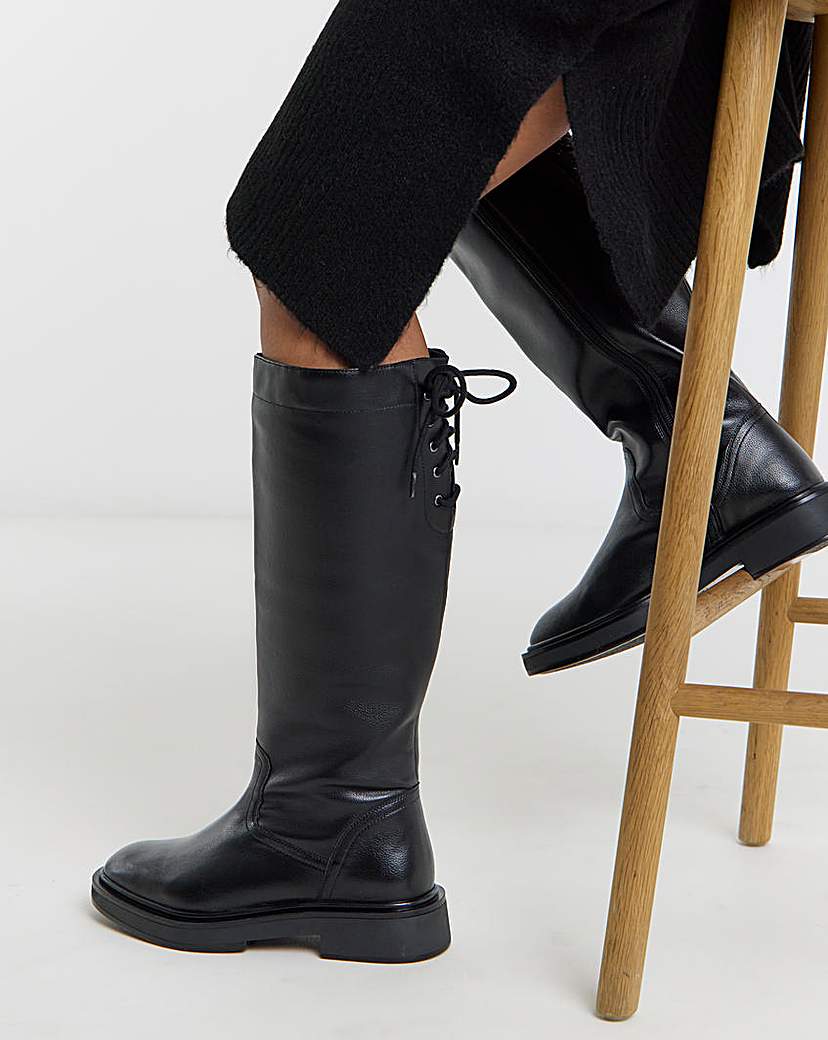 New In - Lace Back Riding Boot Ex Wide SC