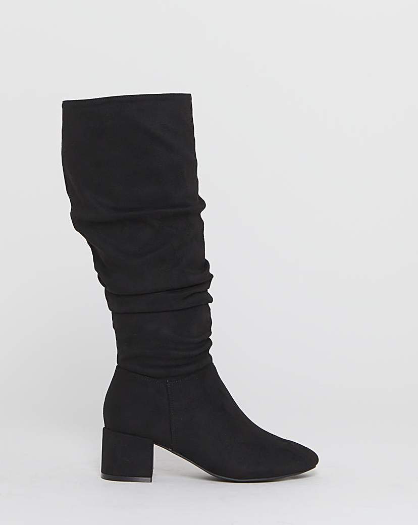 New In - Knee High Block Heel Boot Ex Wide SC
