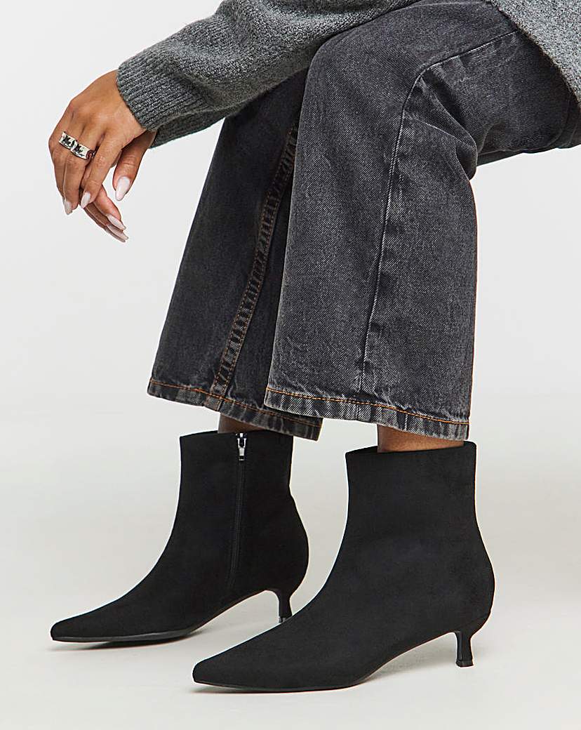 New In - Micro Heel Ankle Boot Wide