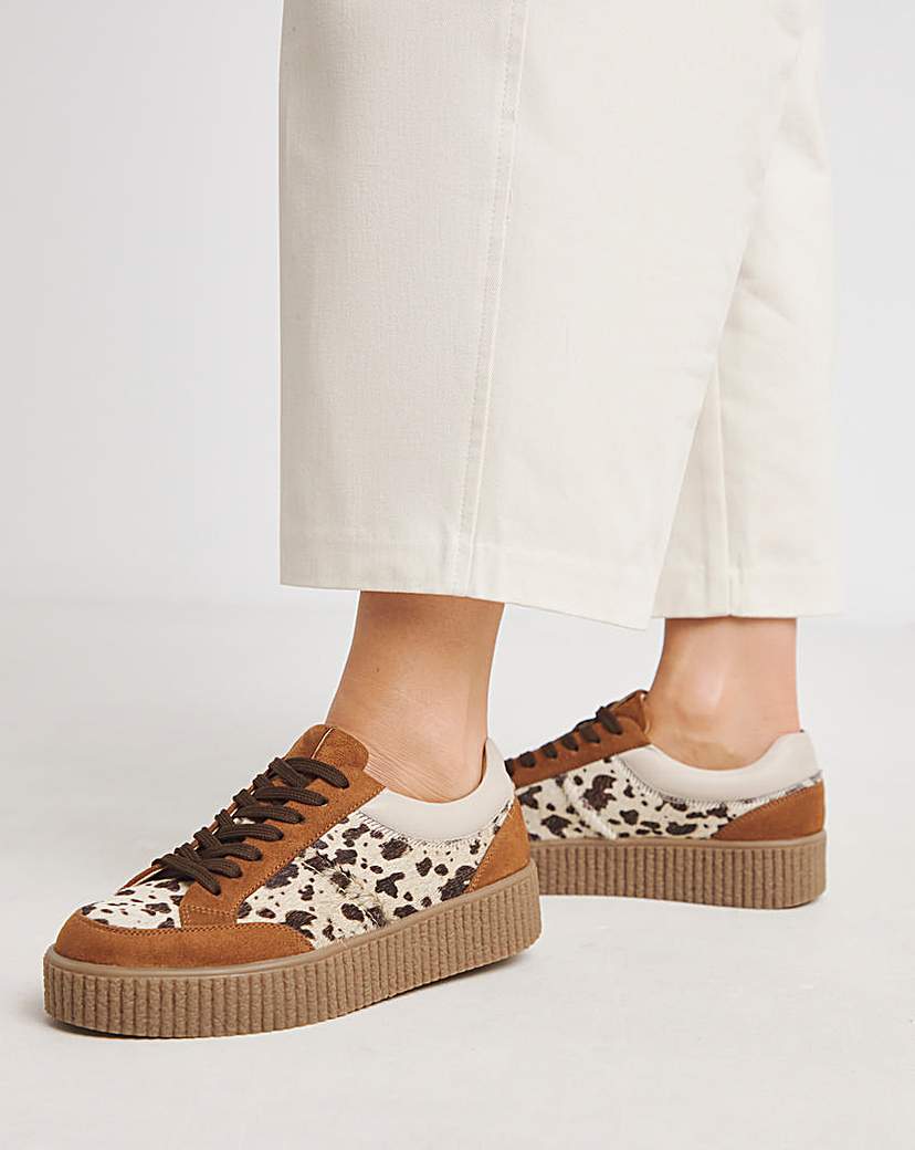 Chunky Lace Up Trainer Wide