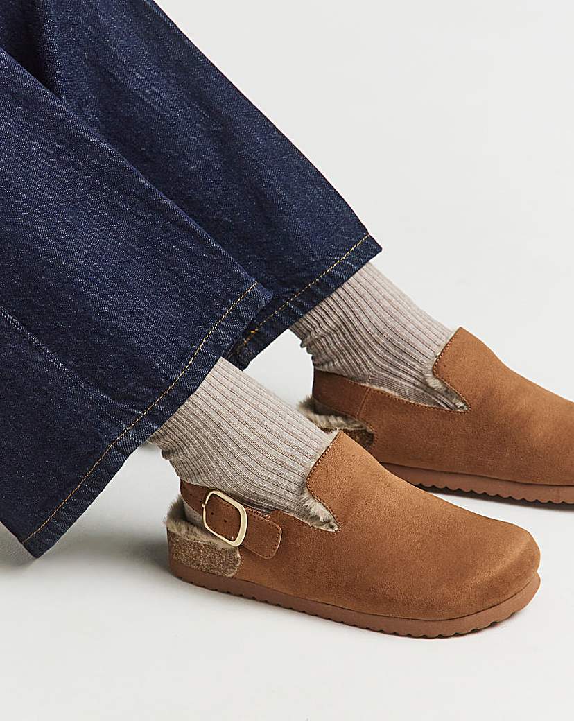 New In - Fluffy Mule Back Strap Wide