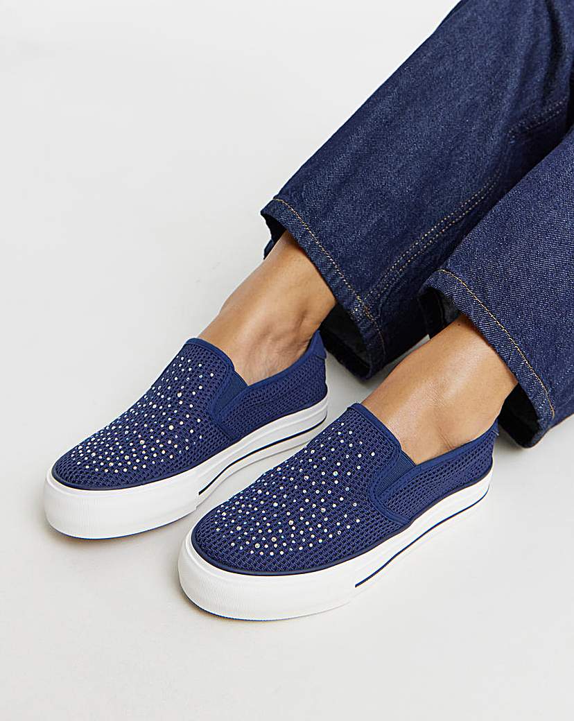 Slip On Canvas Trainer Extra Wide