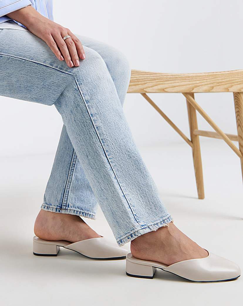 Lisa Block Heel Mules Extra Wide Fit