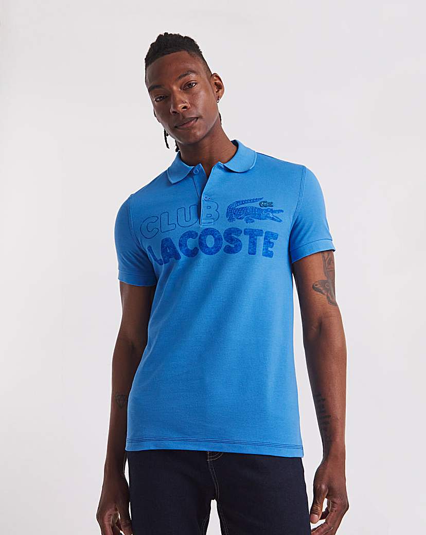 lacoste short sleeve blue logo polo
