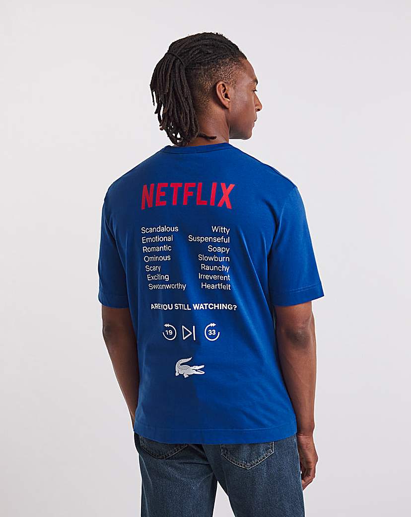 lacoste x netflix logo t-shirt