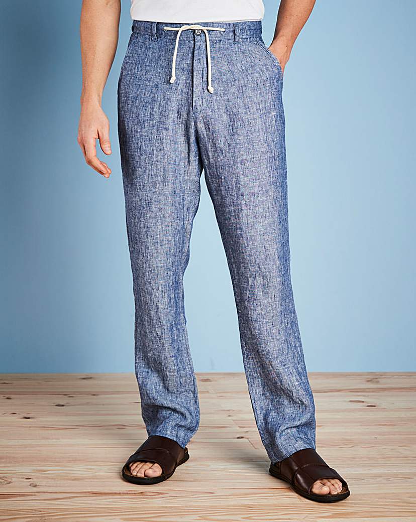 Image of W&B Blue Linen Trousers