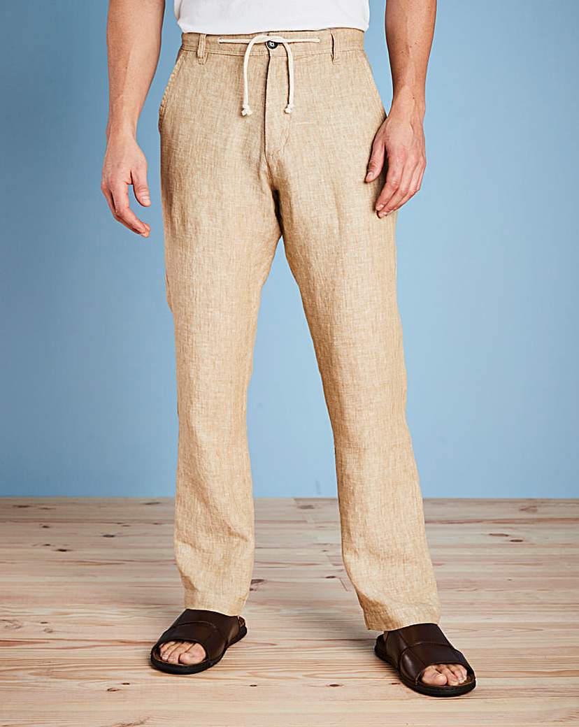 Image of W&B Stone Linen Trousers